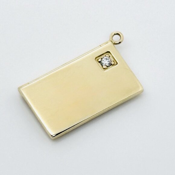 Tiffany & Co Gold and Diamond Love Letter Envelope in Yellow Gold Charm Pendant - Picture 4 of 8